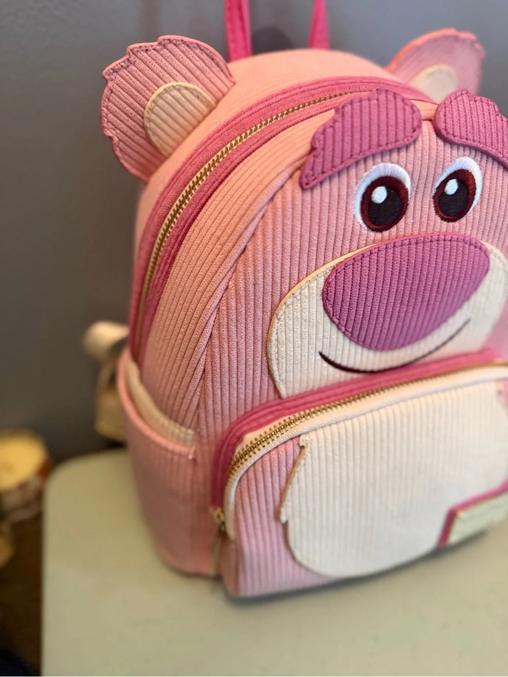 Loungefly Pink Lotso Corduroy Character Mini Backpack